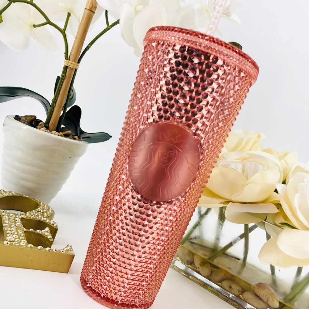 Rose Gold Iridescent Bling Starbucks Tumbler Cup - Picture 4 of 6
